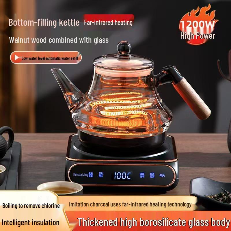 

2025 Model Automatic Bottom-Fill Glass Kettle with Infrared Heating and Chlorine Removal чорний