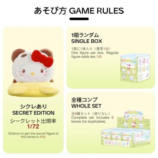 TOP TOY Sanrio Colorful Panda Series 1 Piece Gachapon Blind Box Figure Sofubi PVC