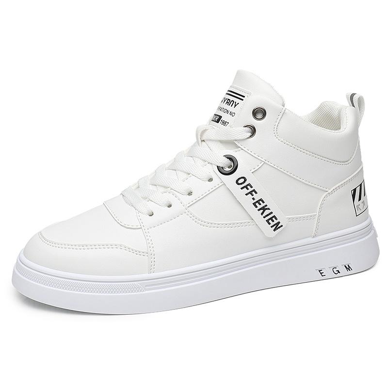 

Korean version of fashion flats, four seasons students solid color lace-up casual board shoes, men s outdoor high-top shoes, one piece 2025 39