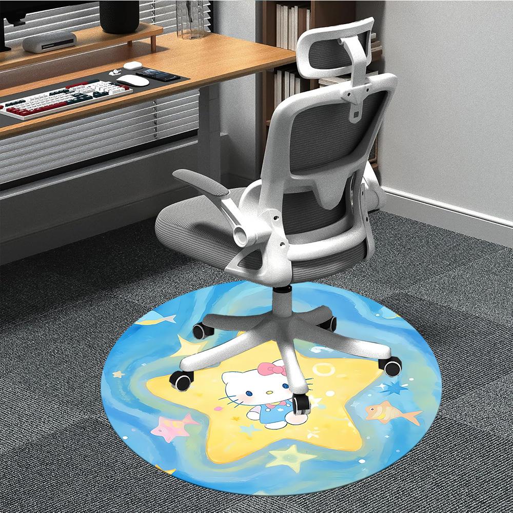 

1pc Hello Kitty Chair Carpet for Office Non-Slip, Soft & Comfortable, Carpet for Office, Gaming, Lightweight Round Floor Mat yy251021036 80cm by 80cm