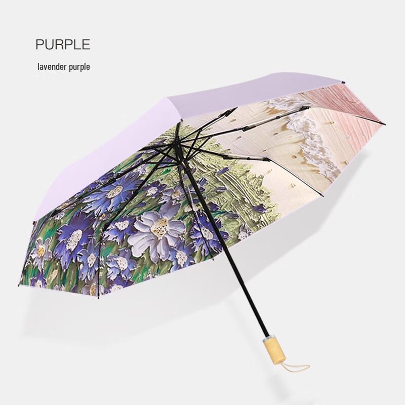 Nanqiao 3-Fold Wooden Handle Manual Umbrella