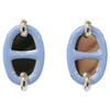 HERMES Excellent condition Chaine d'Ancre Mini Maillon earring Blue / SilverUsed