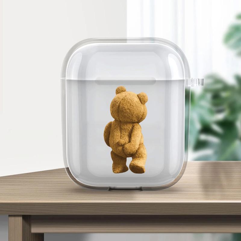 Transparent Cartoon Teddy Bear Case for Airpods 3 Pro Earphone Covers for Airpods 2 1 Soft TPU Clear Earphone Shells Airpods Pro