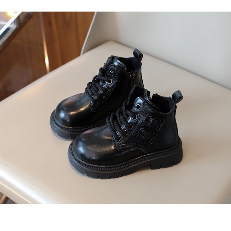 Solid Color British Style Kids Martin Boots Unisex Boys Girls Children Short Ankle Boots