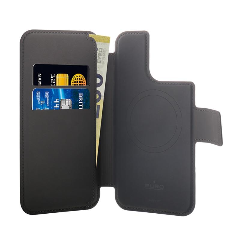 Puro Folio Magsafe Case - Etui Iphone 14 Pro / 13 Pro (Czarny)