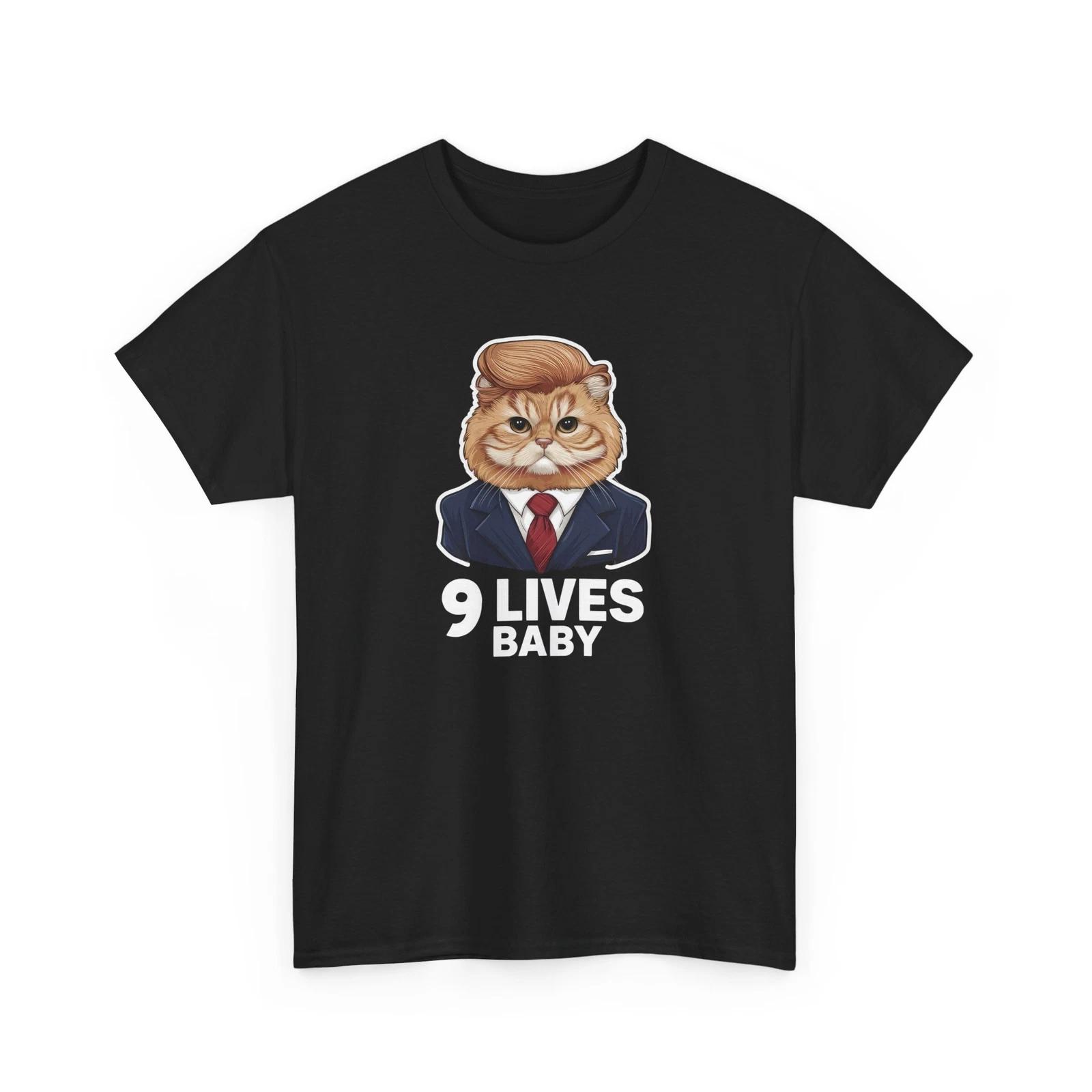 Cat Print T-Shirt for Women & Men – Funny Cute Cat Graphic Tee S