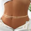 Ingemark Sexy Flat Snake Chain Waist Belly Belt for Women Summer Beach Bikinis Simple Body Chain Festival Zircon Accessories