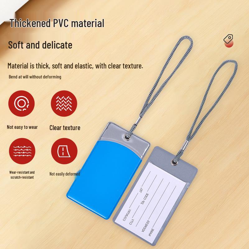 Etiqueta de Bagagem PVC Multicor Personalizável com Corda e Cartão de Informações