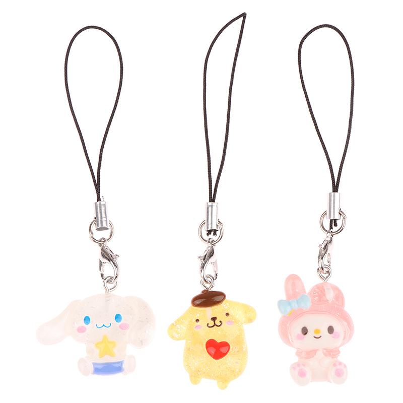 Sanrio Phone Pendant Melody Cinnamoroll Keychain Lanyard Kuromi Bag Charm Hello Kitty Hanging Rope Decoration