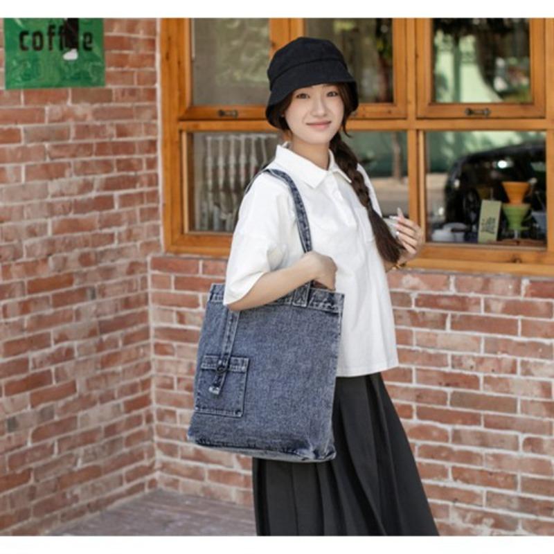 Modische und lässige Denim-Tasche Neue Umhängetasche Einfache und umweltfreundliche Denim-Umhängetasche Einkaufstasche