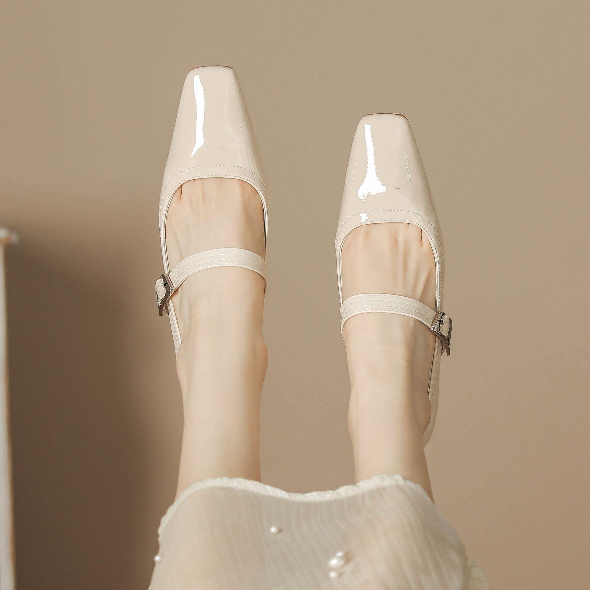 

H759-2 черные туфли на высоком каблуке женские туфли с надписью «Мэри Джейн» женские туфли из лакированной кожи кожаные стельки туфли женские весенние новинки 39