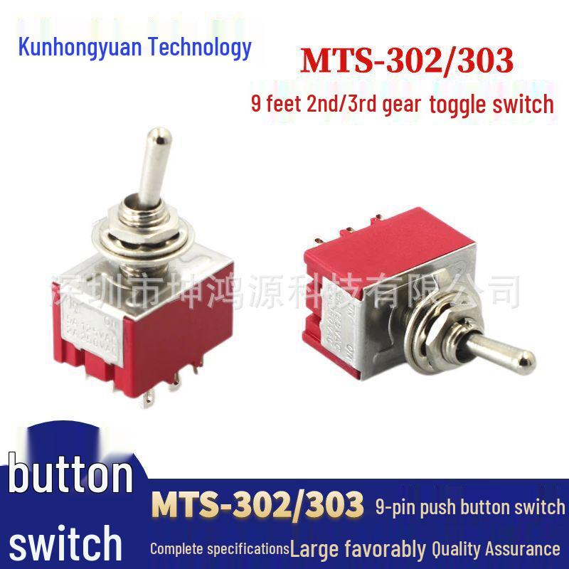 MTS-303 Rot 3-Positionen 9-Pin Mini-Kippschalter 6mm