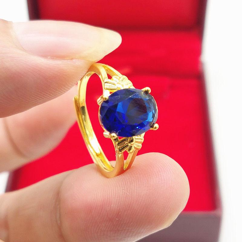 24K Gold Plated Open Women's Wedding and Proposal Ring