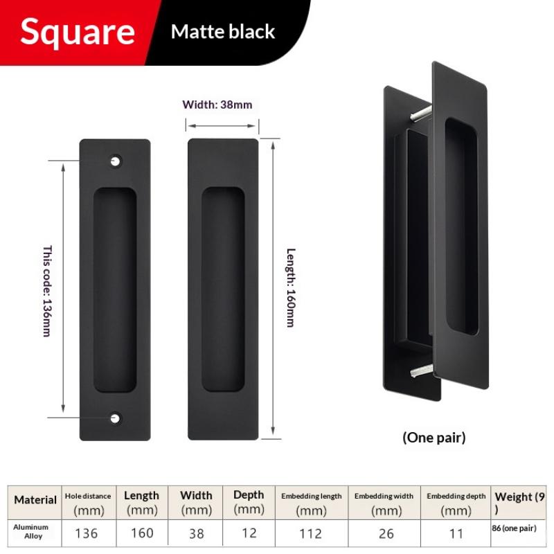 Sliding Door Hidden Pull Handle Cabinet Door Invisible Embedded Handle Kitchen Door Recessed Slot Handle For Sliding Doors