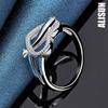 925 Sterling Silver Dolphin Heart AAA Zircon Ring Fashion Wedding Jewelry