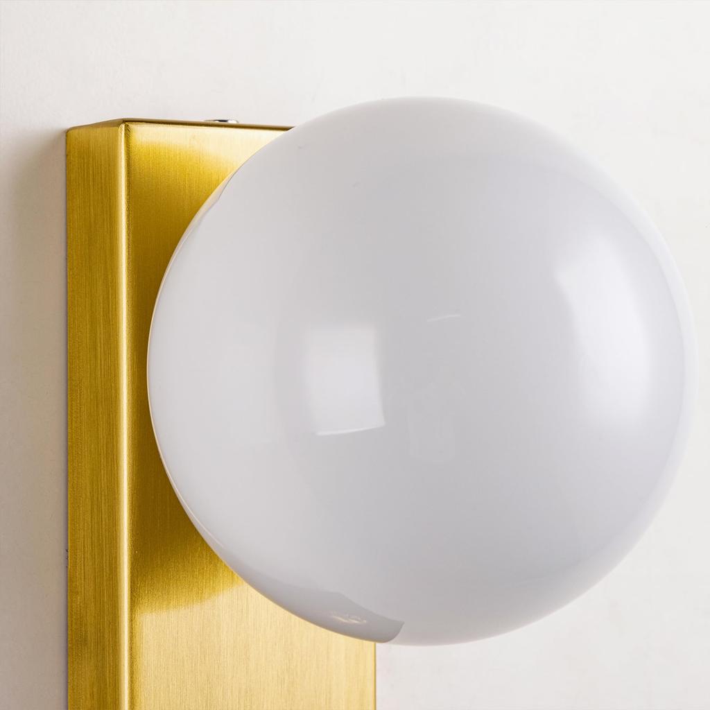 Chende Nordic Wall Lamp, Square Brass Bracket Light, Single Light, LED Compatible, Glass Finish, Stylish and Elegant Wall Lamp for Bathrooms,
