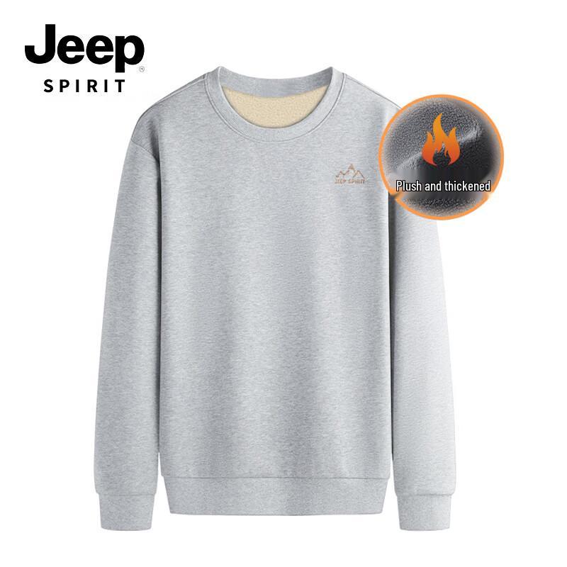 JEEP SPIRIT Men's Plush Fleece Crewneck Sweatshirt