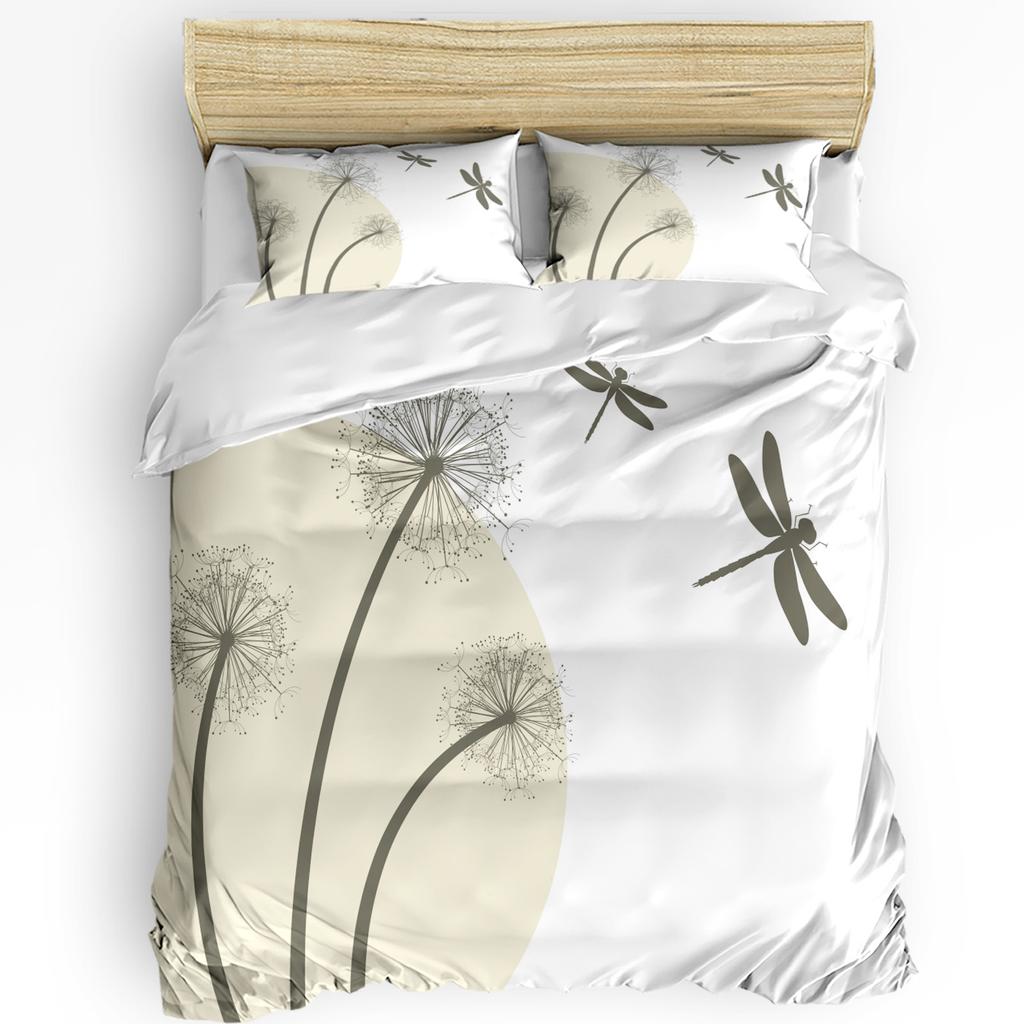 Dragonfly Flower Leaf Insect Butterfly Duvet Cover Bed Bedding Set Home Quilt Cover Pillowcases Bedroom Bedding Set No Sheet