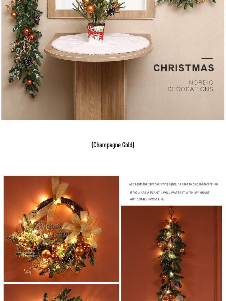 Slavnostní parohový dveřní a nástěnný věnec pro vánoční dekorace