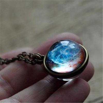 Round Pendant Necklace, Both Sides Can Be Worn, Collarbone Chain, Fashionable And Personalized Temperament Accessory
