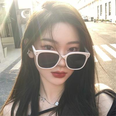 Sunglasses Women'S Street Shoot Black Frame Sunglasses Men'S Sunscreen Uv Protection Sunglasses
