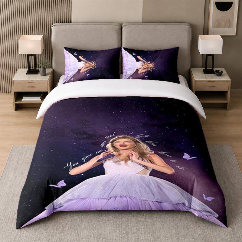 Juego de Cama de 3 Piezas, Taylor Swift 1 Funda Nórdica y 2 Fundas de Almohada, Decoración de Ropa de Cama Estampada Para Habitación de Invitados
