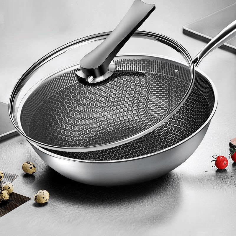 Mi Ling 32cm Stainless Steel Honeycomb Wok
