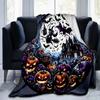 1 szt. Koc Halloweenowy Nietoperz Wiedźma Dynia Miękki Koc do Dekoracji Pokoju, Idealny Pomysł na Prezent, Salon, Podróż, Kemping, Kocy Samochodowe
