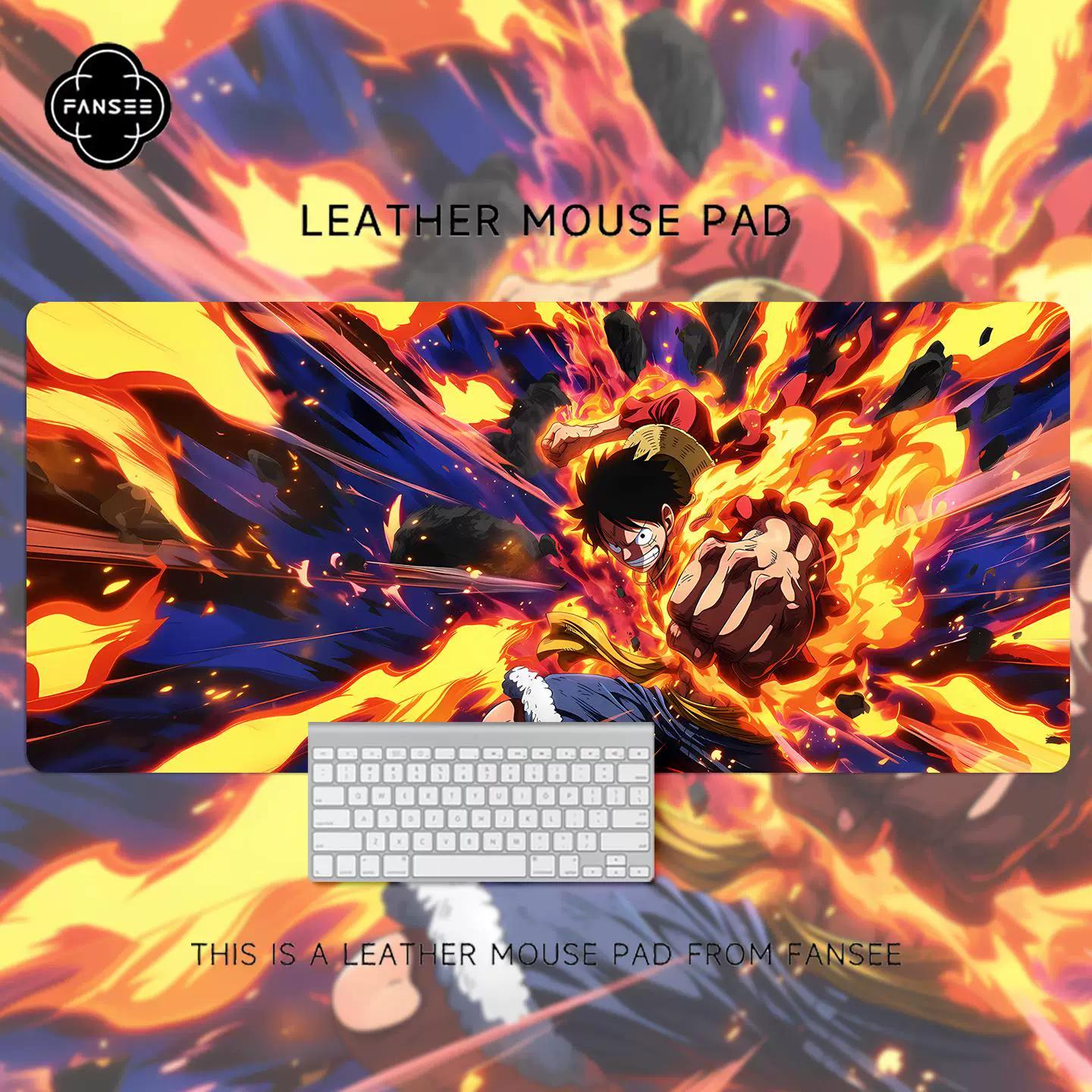 Анимация ONE PIECE Monkey D. Луффи Ророноа Зоро Кожаный коврик для мыши Большой Мультяшная Анимация Общежитие Компьютерный стол Нескользящая Водонепроницаемая Скатерть 60x30cm