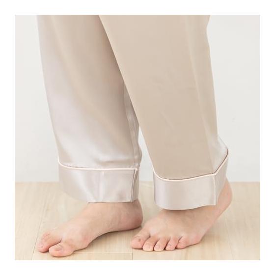[SEAWIND] Women's Silk Pajamas, Long Sleeves, Long Pants, Top and Bottom Set, 100% High Quality Silk, Room Wear, Loungewear, Gift