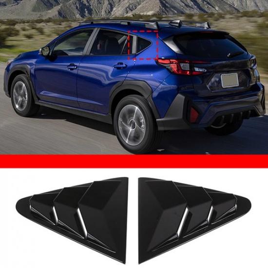 ABS Gloss Black Rear Window Louver Shutter Cover Trim For Subaru Crosstrek 23-24