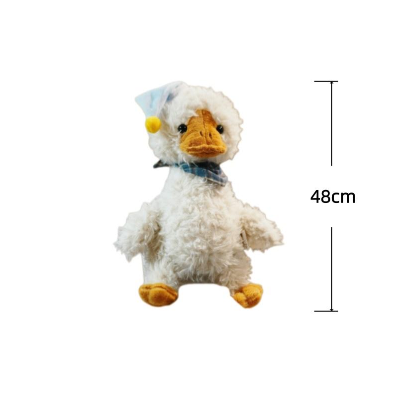 364880Cm Nightcap Duck Plush Toys Cute White Duck Stuffed Doll Soft Accompany Sleep Toy Room Decor Toys Birthday Gifts