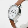 The Clock House Natural Casual Solar Watch with Leather Strap and Brown and White LNC1002-WH2B Women's Multi-Calendar,