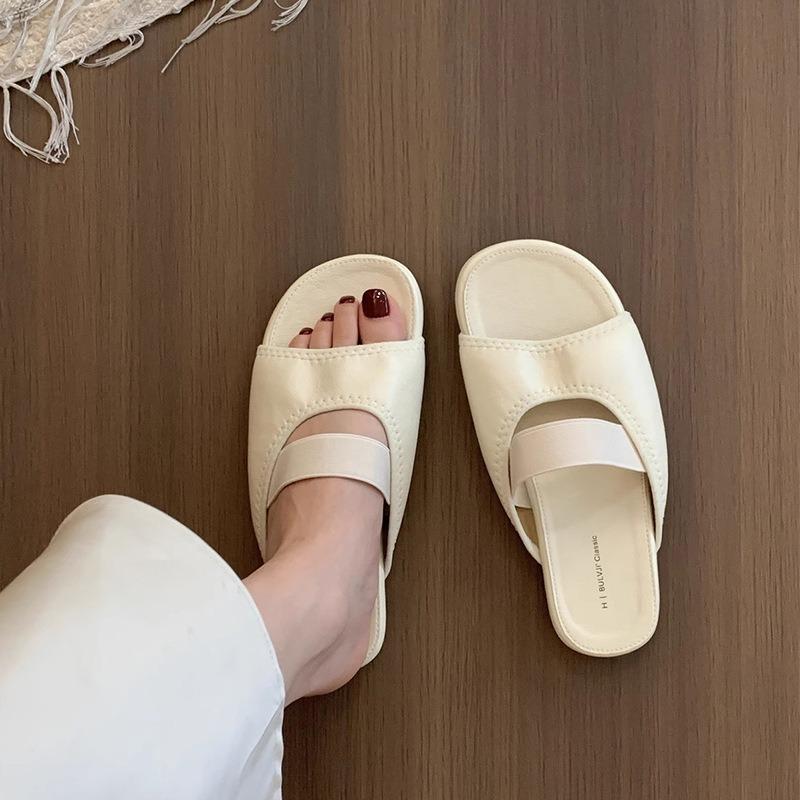 Retro Brown Niche Open-toed Sandals Fairy Shoes New Summer Flat-bottomed Cool Slippers