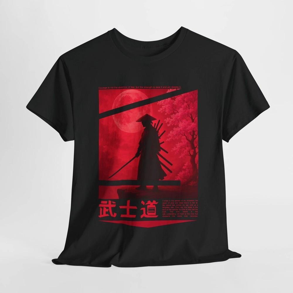 Samurai Warrior T-Shirt Japanese Bushido Anime Graphic Tee Unisex T-Shirt