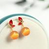 Butterfly Earrings For Women New In Orange Yellow Cat'S Eye Bead Ear Studs Exquisite And Gorgeous Vintage  Jewelry Gift