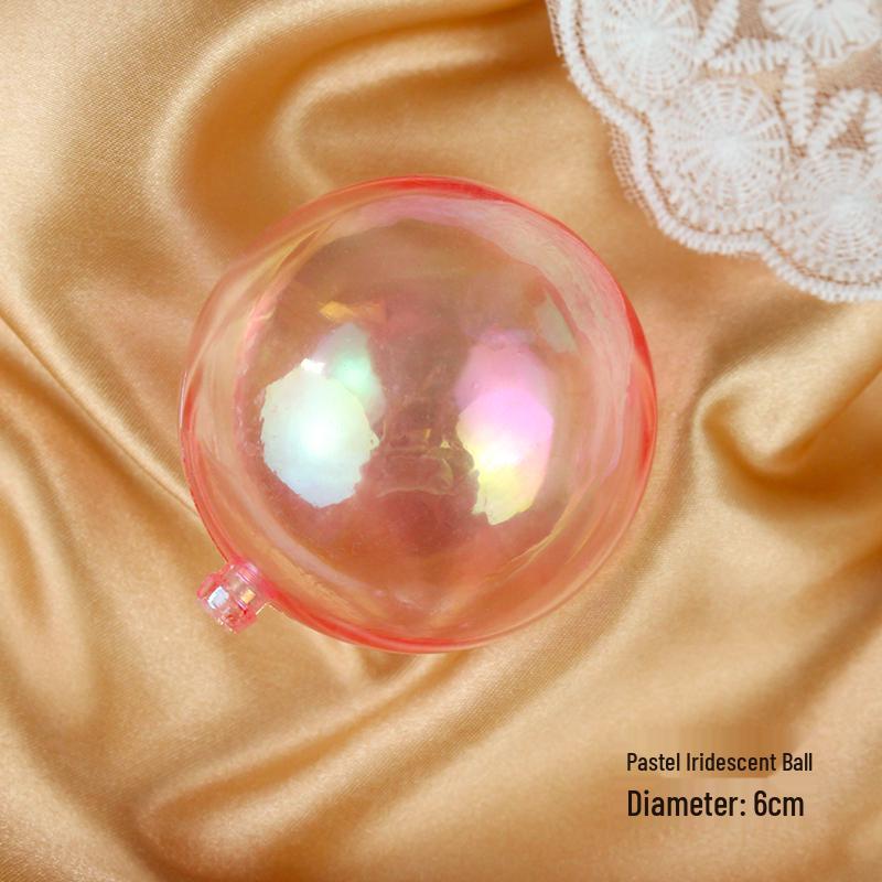 50 Iridescent Bubble Ball Cake Decorations - Colorful and Transparent Birthday Ornaments