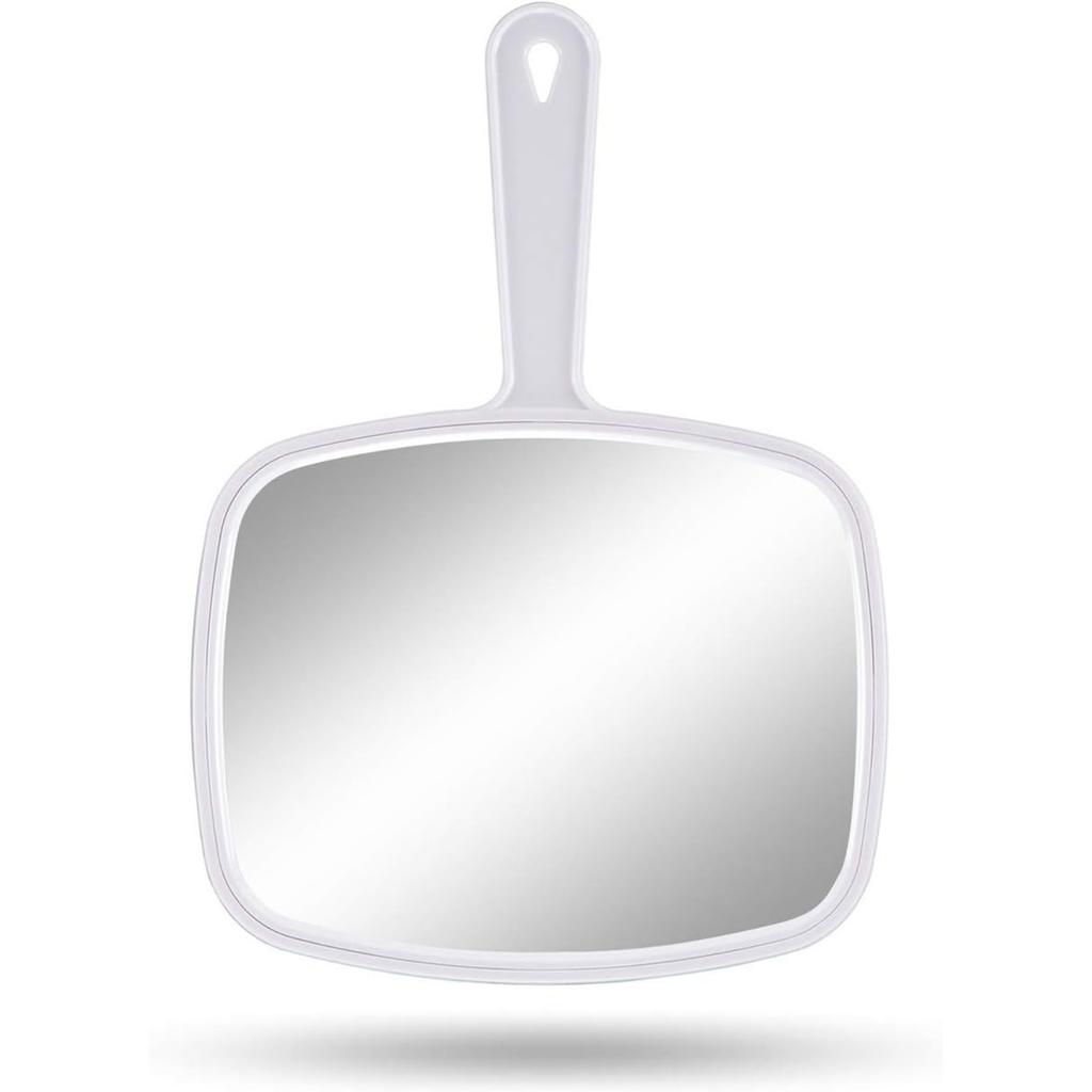 10.3" L x 7.4" W Hand Mirror for Home and Barber, Black