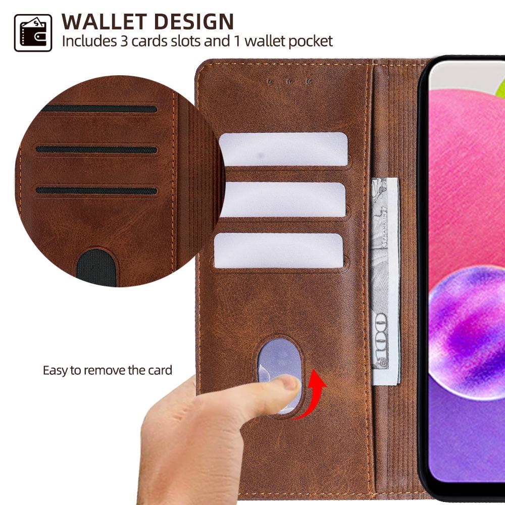 Leather Phone Case for Samsung Galaxy F34 F52 F14 F04 F54 F62 F12 F41 Xcover 7 6 5 Flip Cover Card Slots Magnetic Wallet Case