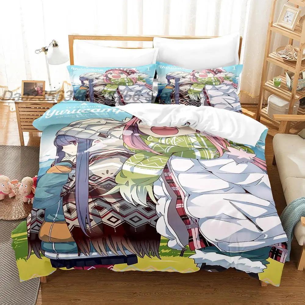 Fashion 3d Printing Anime Laid-Back Camp Bedding Set Single Twin Full Queen King Size Bed Set Adult Kid Bedroom Duvet cover Sets
