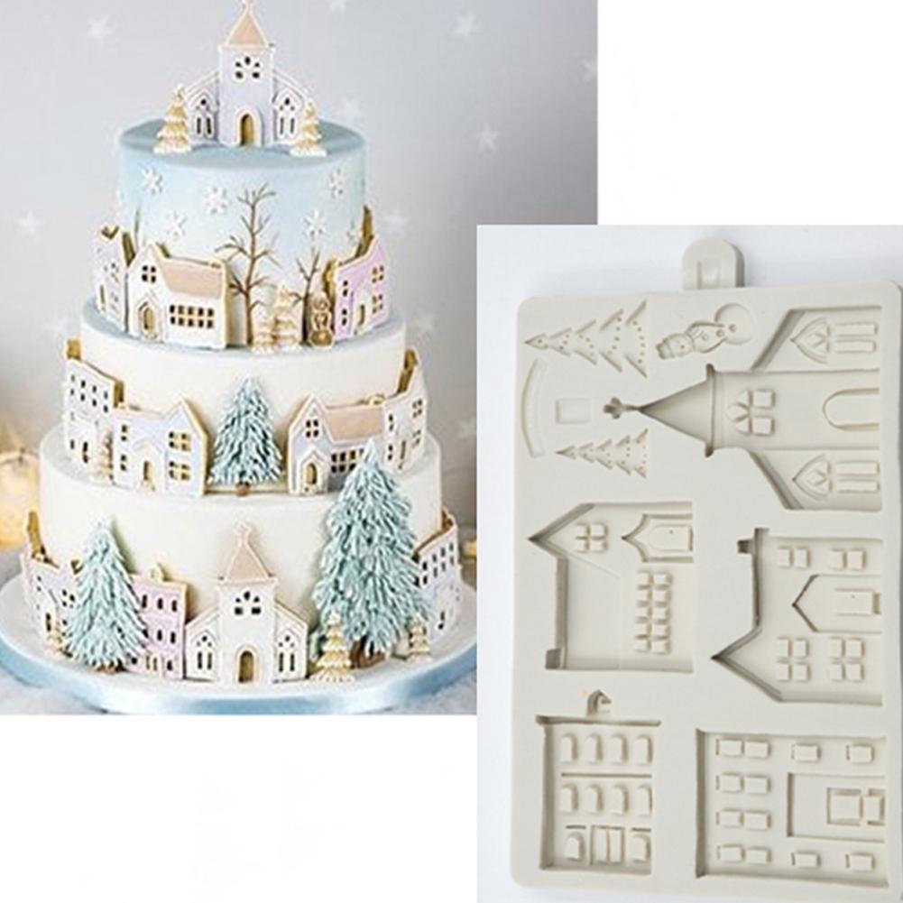 

Christmas Gingerbread House Shape Silicone Mold for Fondant Cake Chocolate Decorating Tool gray#0