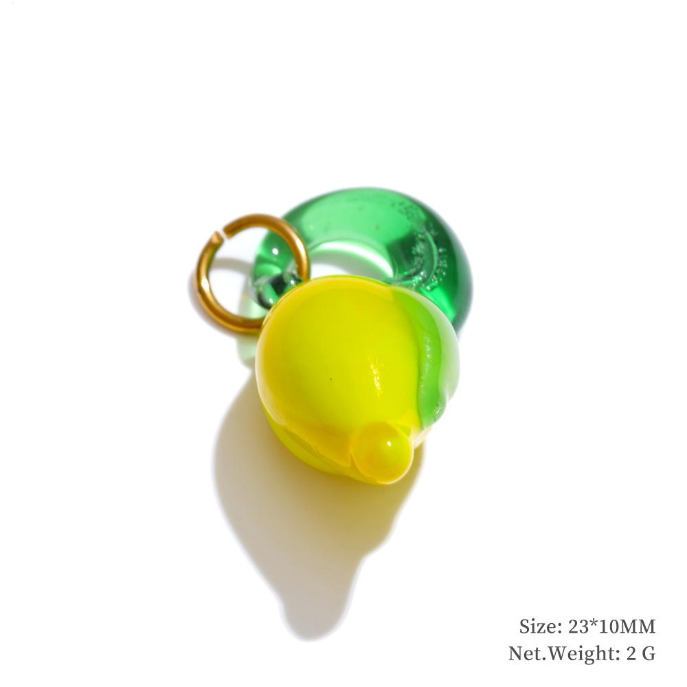 Yhpup 1PC Cute Enamel Enamel Star Flower Cherry Strawberry DIY Accessories Charm Pendants for Necklace Bracelet Earrings Making