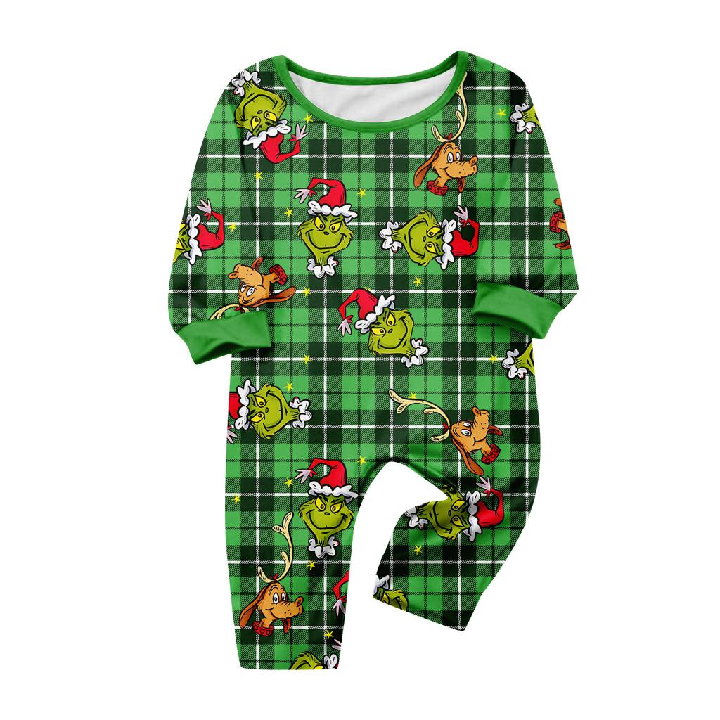 Christmas Print Cute Family Set Pajamas, Home Clothes, Family Set Long Sleeve Top Pants Set