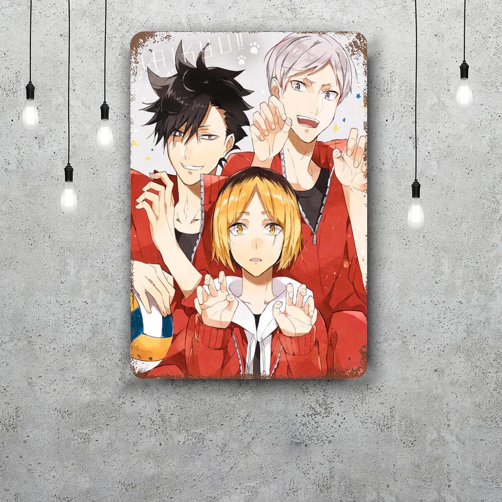 Haikyu Hinata Animation Vintage Metal Tin Signs Posters Decor Retro Metal Plaque Wall Art Decor for Garage Bar