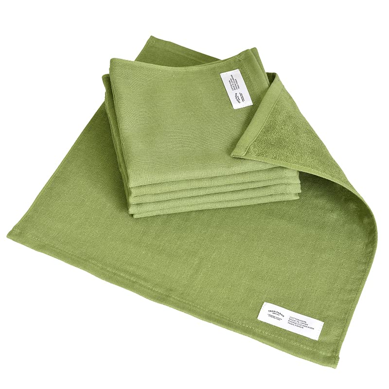 

Transparan Gauze Hand Set of Senshu Cotton Japanese-Made Towels, 6, Towels, Handkerchiefs, Large, Quick-Drying, Absorbent, Thin, 100% (Olive Green)