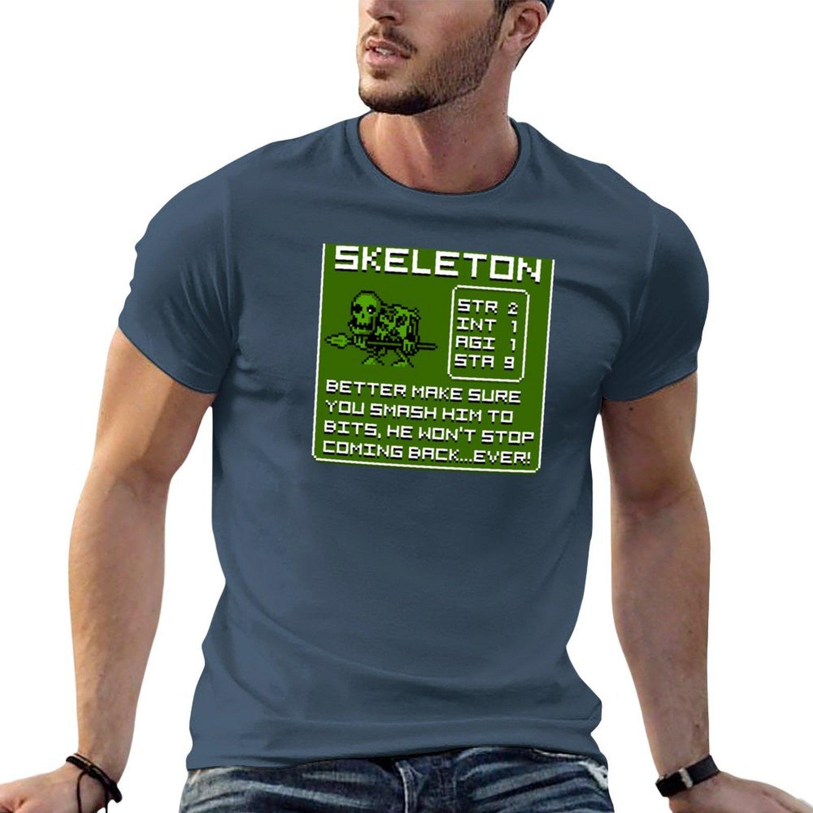 Rpg Skeleton Tshirt Simple Line Art Print Tee S