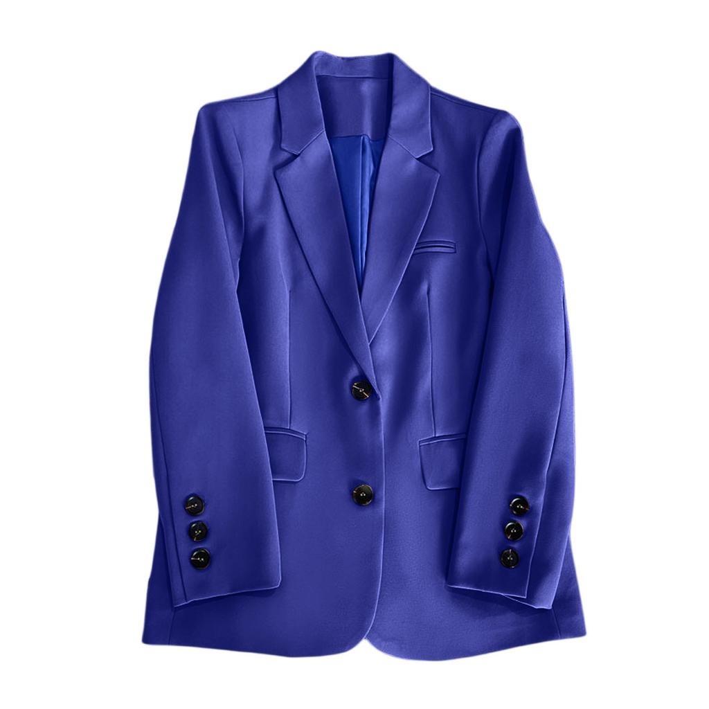 Women Fashion Long Sleeve Single Button Jackets Elegant  Lady Business Casual Blazers