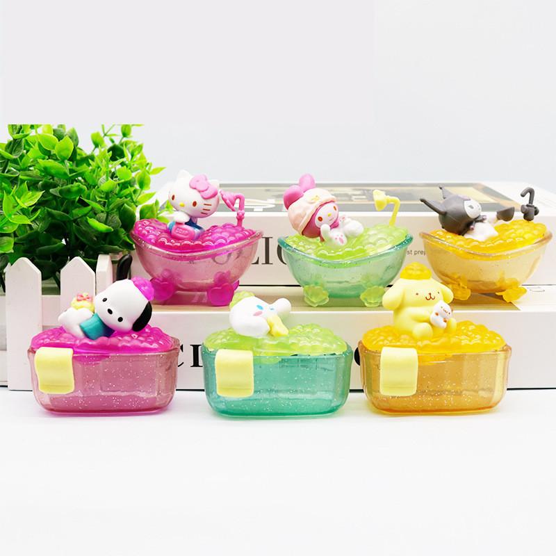 Hello Kitty Kuromi Cinnamoroll My Melody Bathtub Bath Series Model For Kids And Collectors