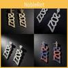 Water Diamond Number Earrings With Ab Silver For Womens Holiday Gift