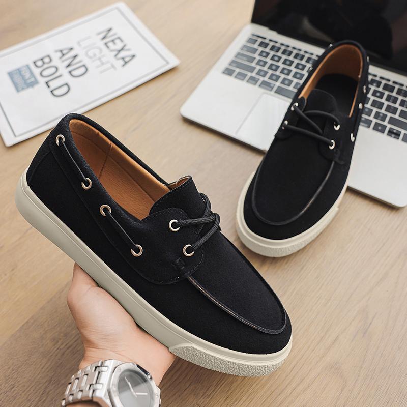 Fashion Men's Casual Shoes Handmade Suede Genuine Leather Mens Loafers Moccasins Slip On Men's Flats Male Walking Driving Shoes